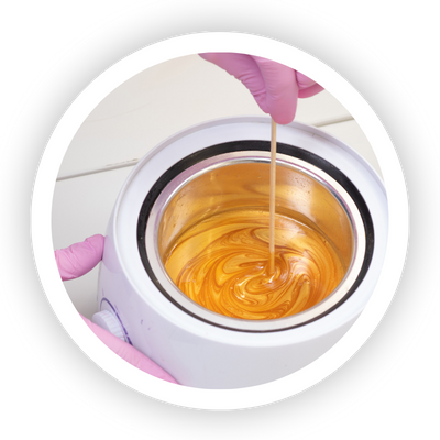 Hard wax used for sensitive area waxing